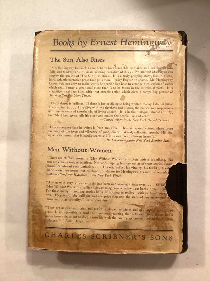 A FAREWELL TO ARMS, Hemingway, 1ST ED 1ST PRINTING, 1929 Scribner’s, HCDJ - Image 2 of 4