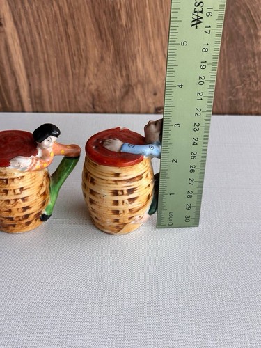 M.K. Japan betrunken Hillbilly Fass Salz & Pfefferstreuer Vintage - Bild 7 von 7