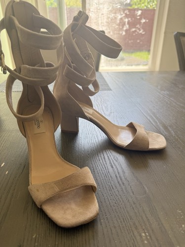 VALENTINO Garavani Suede Ankle Strap Sandals in Beige Neutral Size 8 - Picture 3 of 4