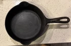 Vintage Griswold Large Block Logo #4 Cast Iron Skillet Sits Very Flat (#702A)
