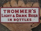 Vintage TROMMER'S Light & Dark Beer Embossed Metal Sign  Brooklyn, N.Y.  JAWIN