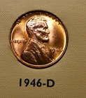 1946-D  Lincoln Cent -Red Lustrous Unc / Uncirculated (S5)