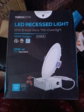 Torchstar LED Recessed Lights 12w 6 In Ultra Thin Downlight 6 Pack