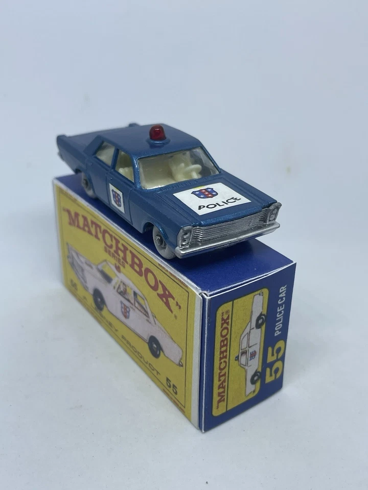 Lesney Matchbox Custom Ford Galaxie Police Car With Grey Wheels Repro Box. - Image 2 of 4