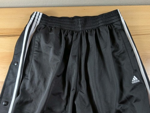 Adidas Men's Large Breakaway Snap-leg Track Pants Black/White Stripes Logo NWT - Picture 5 of 11