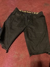 ROCK REVIVAL JACK SZ 33w EMBROIDERED BUTTON PKTS Black DENIM Shorts