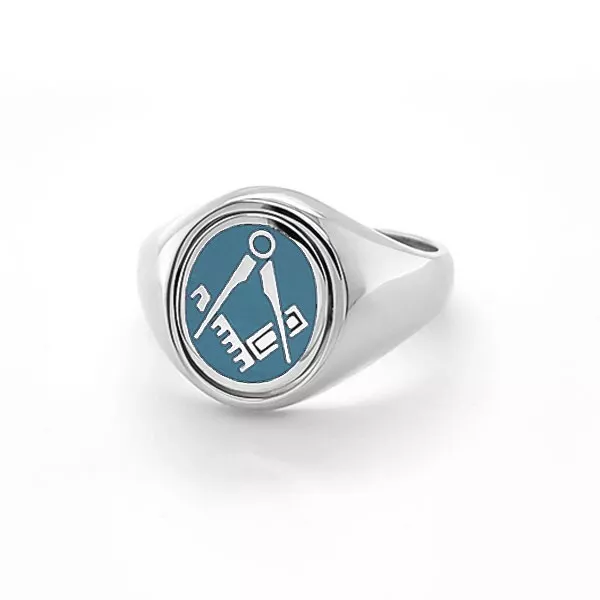 Craft Masonic Ring Square and Compass Reversible Swivel Head