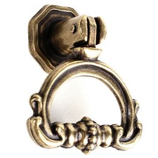 ALT MESSING ★ Retro Antik Möbelknopf Klopfergriff Schubladengriff Griff 011