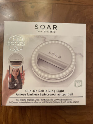 NIB Soar Clip On Ring Selfie Light With Batteries Cell Phone Selfie Light