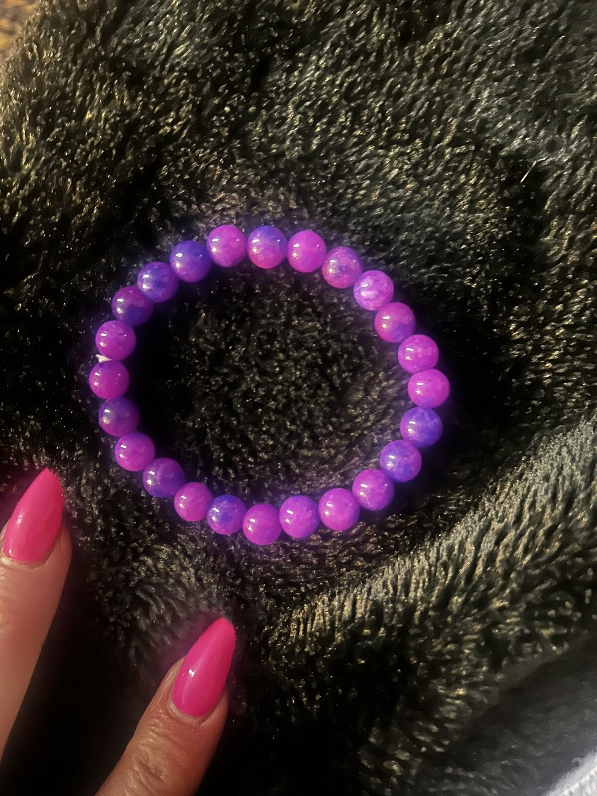 Good Luck Prosperity, Abundance, Money purple howlite Bracelet