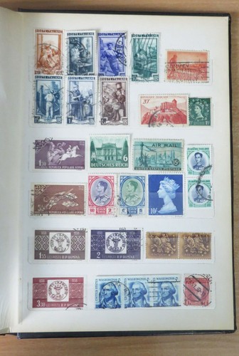 Lot 390 world stamps with personalities, space, animals, birds in old stock book - 第 2/12 張圖片