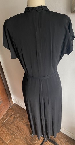 Vintage Grovine Creation NY Dress Black Soutache Collar Short Sleeves Chest 36” - Picture 5 of 10