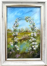 Blooming Flowers White Roses Flower Painting Original Floral Oil  Art.