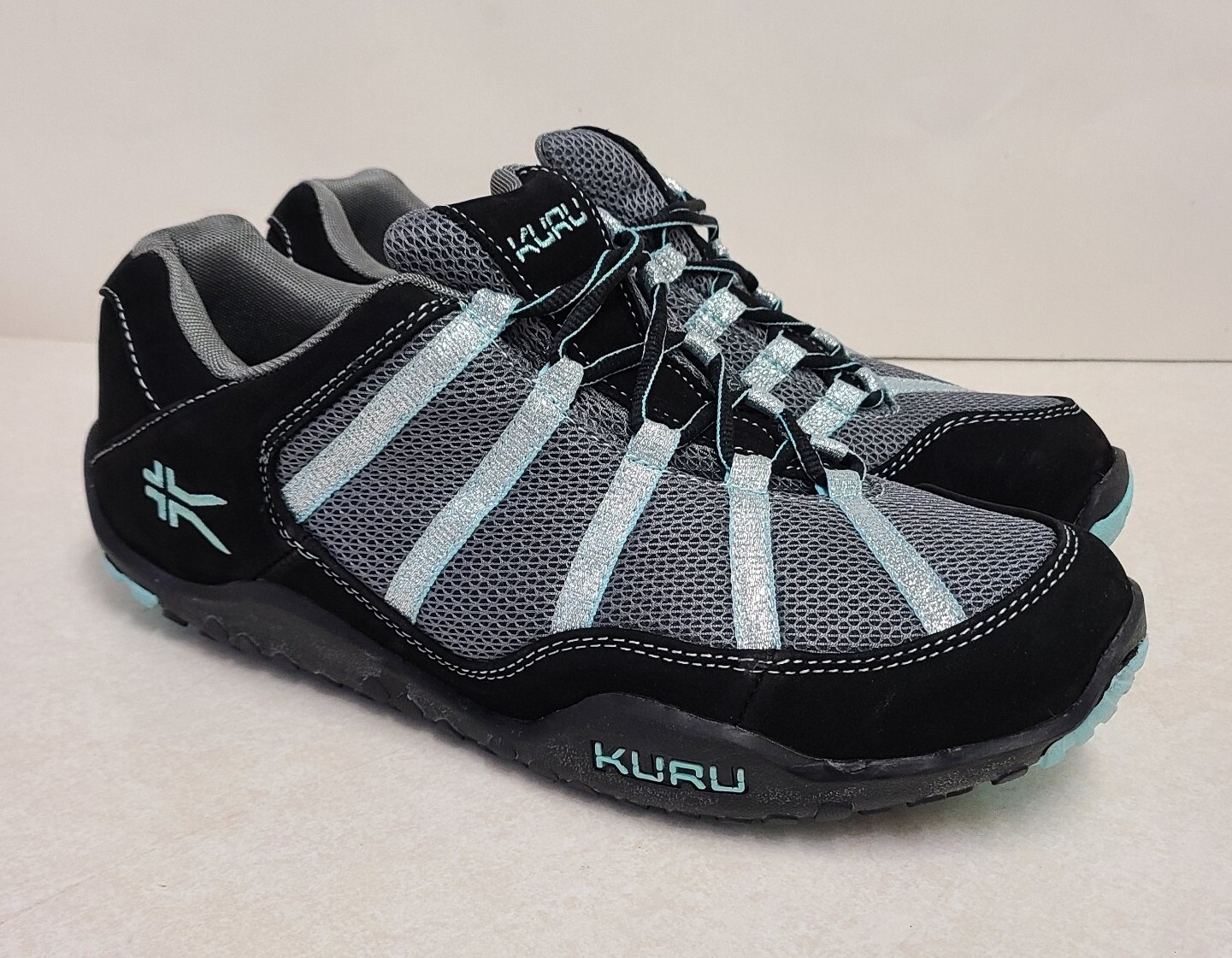 Kuru Womens Chicane Black/Teal Trail Comfort Shoes Size 12 200608 EUC