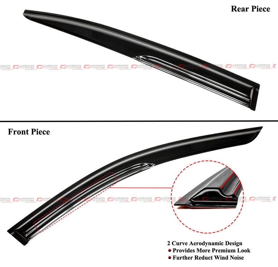 PARA 07-15 INFINITI G35 G37 SEDÁN JDM TAZA ESTILO 3D ONDULADO VENTANA VISERA PROTECTORES DE LLUVIA Foto 3 de 4