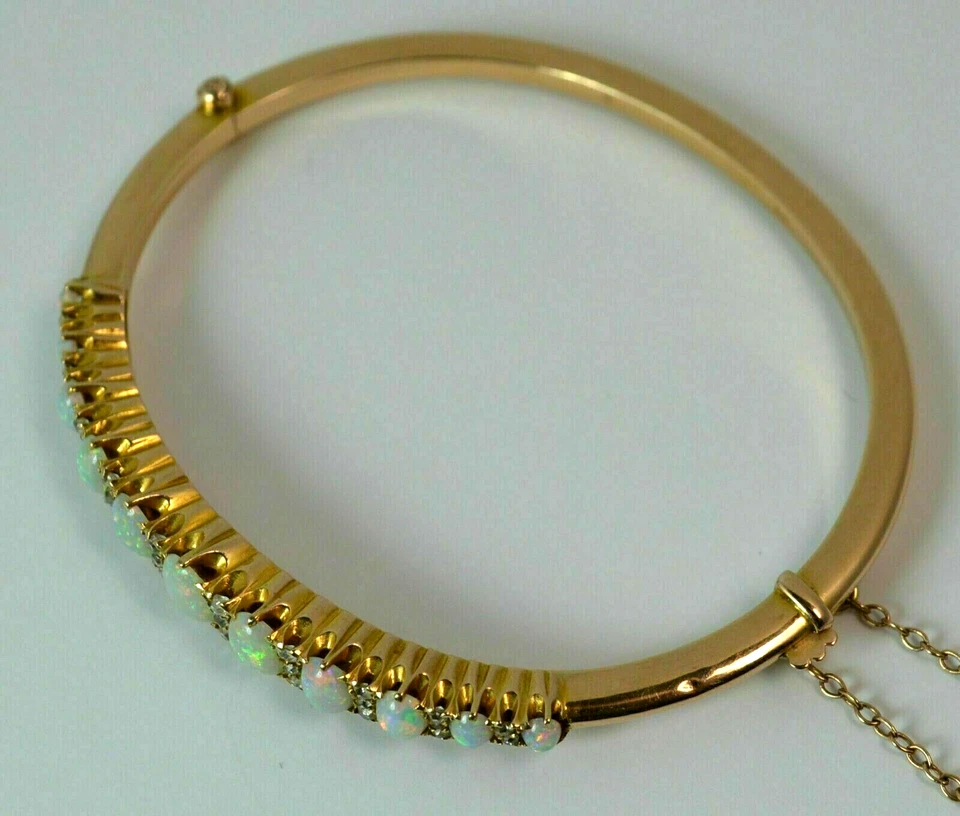 Brazalete Brazalete Mujer Ópalo de Fuego Simulado Corte Ovalado 8.02Ct Acabado Oro Plata 925 Foto 4 de 4