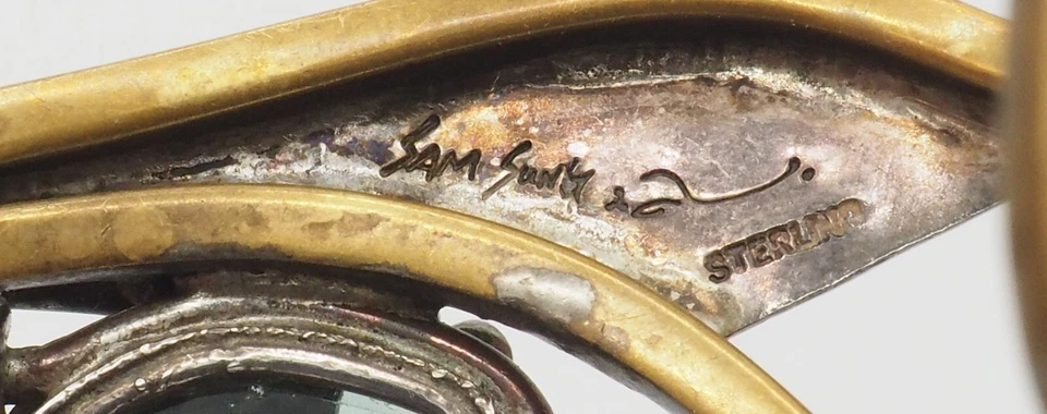 Sunz vintage? Brazalete Art Studio Sandía Turmalina Mezcla Metal Floral Foto 4 de 4