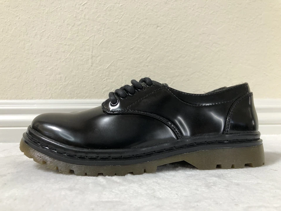 Zapatos Report Dannika para mujer con cordones charol negros EE. UU. TALLA 6,5 M Foto 2 de 4