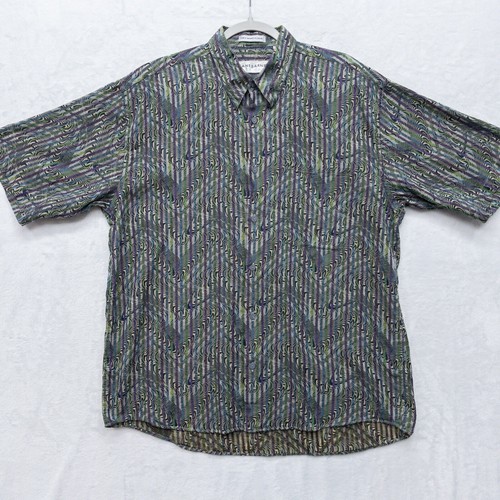 Vintage Jhane Barnes Shirt Mens Large Geometric Abstract 3D Woven In Japan - Picture 2 of 5