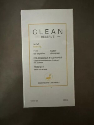 Clean Reserve 3.4 fl oz   Eau de Parfum Fragrance, Citron Fig, New In Box, rare,