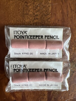 NOS 6 Vintage ITOYA POINTKEEPER PENCIL Erasers Brand New Made in Japan