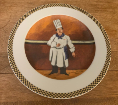 1 Dinner Plate Guy Buffet Chef Suite Hubert Germany Checkered Rim