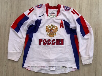 IIHF Russia Game Worn Russian Ice Hockey Jersey Shirt Россия Nike Size 54  #4