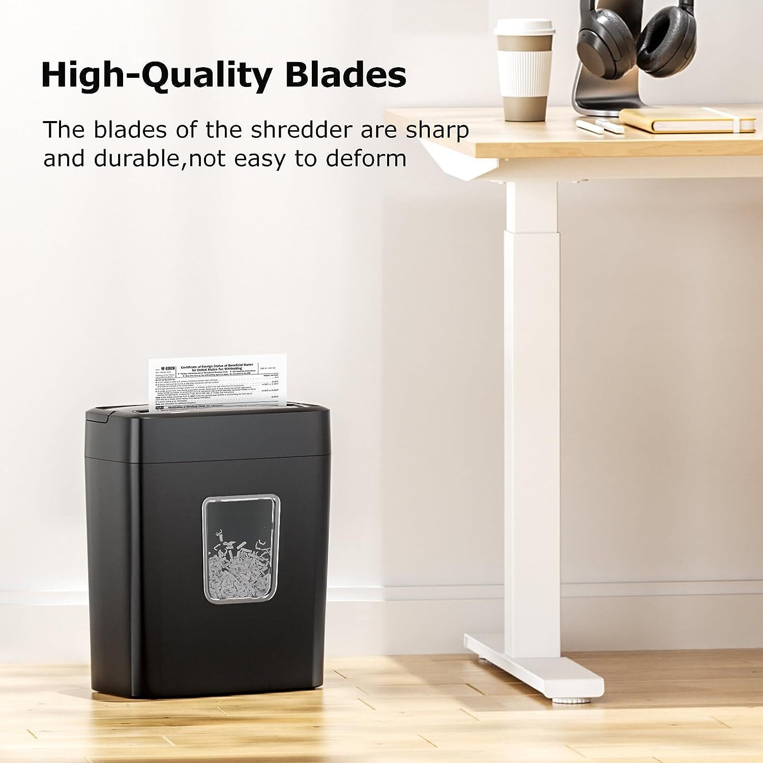 Bonsaii Paper Shredder, 8-Sheet Crosscut Shredder with 4.2 Gallon Bin Shred Cred