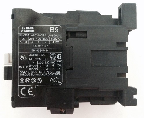 ABB CONTACTOR MOTOR STARTER B9-30-01 110V COIL 4 POLE - Picture 2 of 4