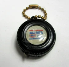 Vtg MFA Oil Measuring Tape Key Chain Ring Fob Collectible Novelty Souvenir