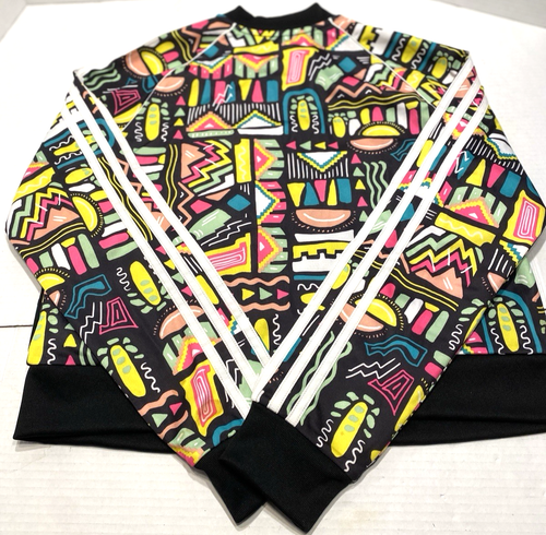 Adidas Superstar SST geometrische Trainingsjacke abgeschnittene Streifen Jr Mädchen Große 13-14 - Bild 2 von 8