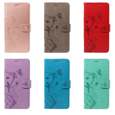 Butterfly Flower Wallet Phone Case For Vivo V29 Y27 Y20 Huawei Y7 Y6 Y90 Nova 9