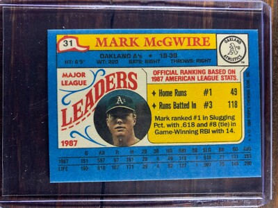 Mark McGwire Baseball Card #31 Topps Mini SP Oakland Athletics MLB