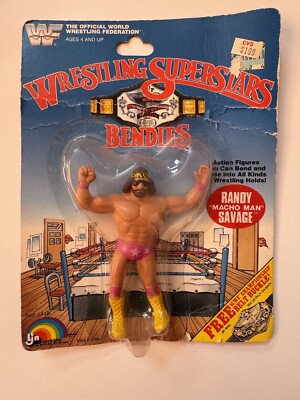 WWF LJN Bendies Macho Man WWE MOC Wrestling Superstars 80s Toys