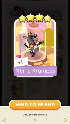 Monopoly Go 4  Sticker with the name of MERRY KRAMPUS WITH SUPERFAST SENDING  