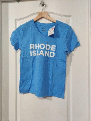 Women's  Rhode Island sky Blue V-Neck T-Shirt Size Medium 