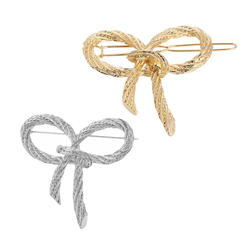 Versatile Twisted Bowknot Collar Pin Charm Fashionable Brooch Jewelry Accessory