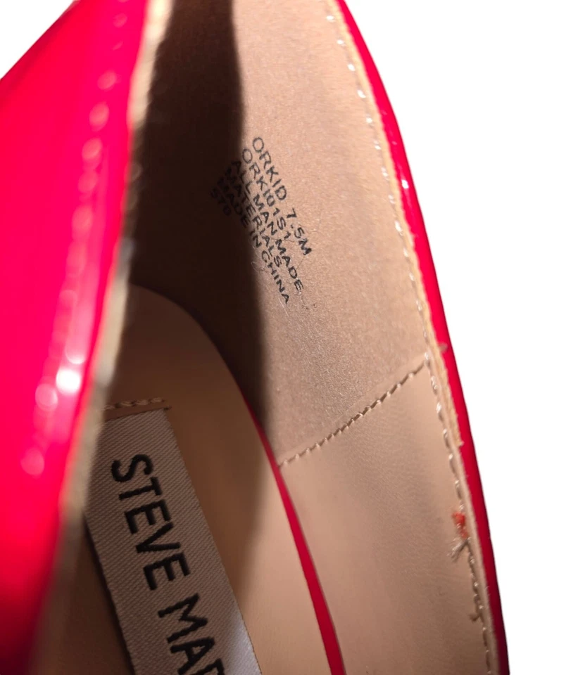 Steve Madden Tacón Orkid Charol Rojo - LIGERAMENTE USADO una vez Foto 2 de 4