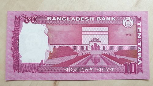 BANGLADESH 10 Taka 2018 P54 Sign Kabir UNC Banknote - Picture 2 of 2