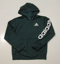 NWT YOUTH ADIDAS Green White Logo Pullover Hoodie Jacket Sz Medium 10/12