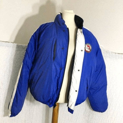 Polo Sport 90's Vintage Ralph Lauren Blue & White Puffer Jacket Size M - Picture 3 of 12