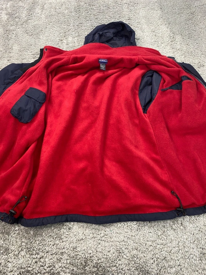 Chaqueta Sierra Blanca Para Hombres XL Negra Forrada de Vellón Con Capucha Rompevientos Abrigo de Esquí De Colección Foto 3 de 4