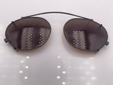 Vintage Eddie Bauer Sand Gold Metal Oval Clips-On Sunglasses Frames