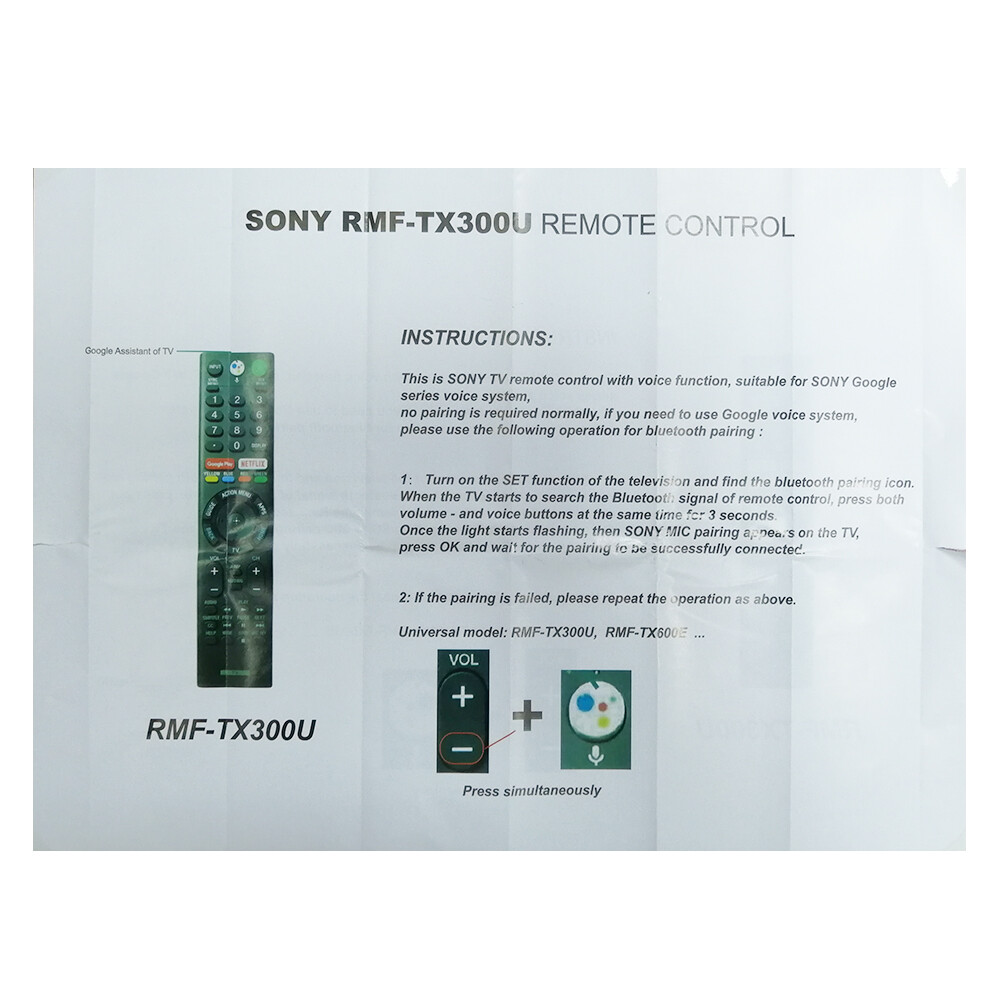 Bravia RMF-TX300U - Telecomando Di Ricambio Per Sony Smart 4K TV - Foto 7