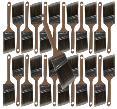 Pro-Grade 12-Pack 1.5 Inch Angled Paint Brush Set - For Interior & Exterior Walls, Trim, And Cutting In