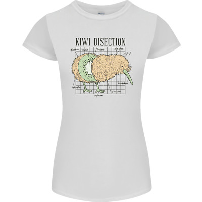 Lustiges Damen-T-Shirt Kiwi Obst Vogel Präparierung zierlich geschnitten