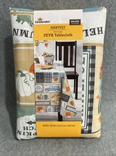 Way To Celebrate Patchwork & Old Trucks Tablecloth 60" X 102" NEW