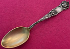 Rare! Bridal Rose by Alvin Sterling Silver Demitasse Spoon 4 1/8" Gold Wash Bowl