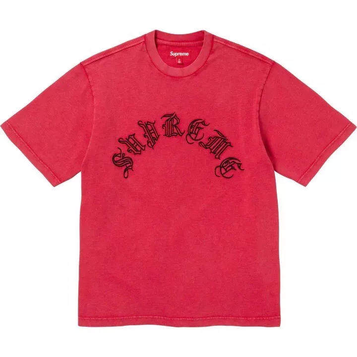 NEUF Supreme Old English S/S haut rouge avec lettrage noir non ouvert !!!