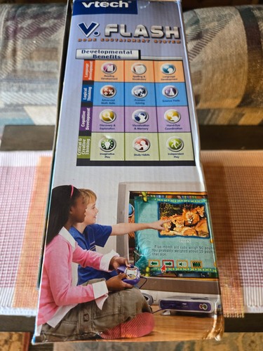Vtech V.FLASH Edutainment System Gaming Console & 5 Games NEW, Sealed - Picture 5 of 19